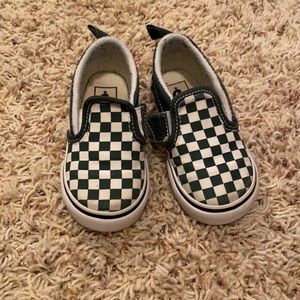 Excellent Vans slip-ons. Green and white check